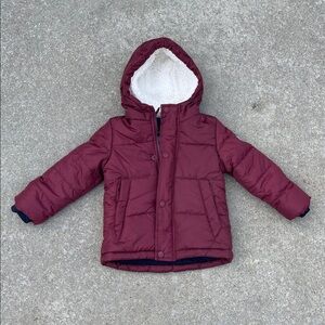 Ben Sherman Maroon Hooded Jacket Puffer Coat Jacket 24 Months 2T